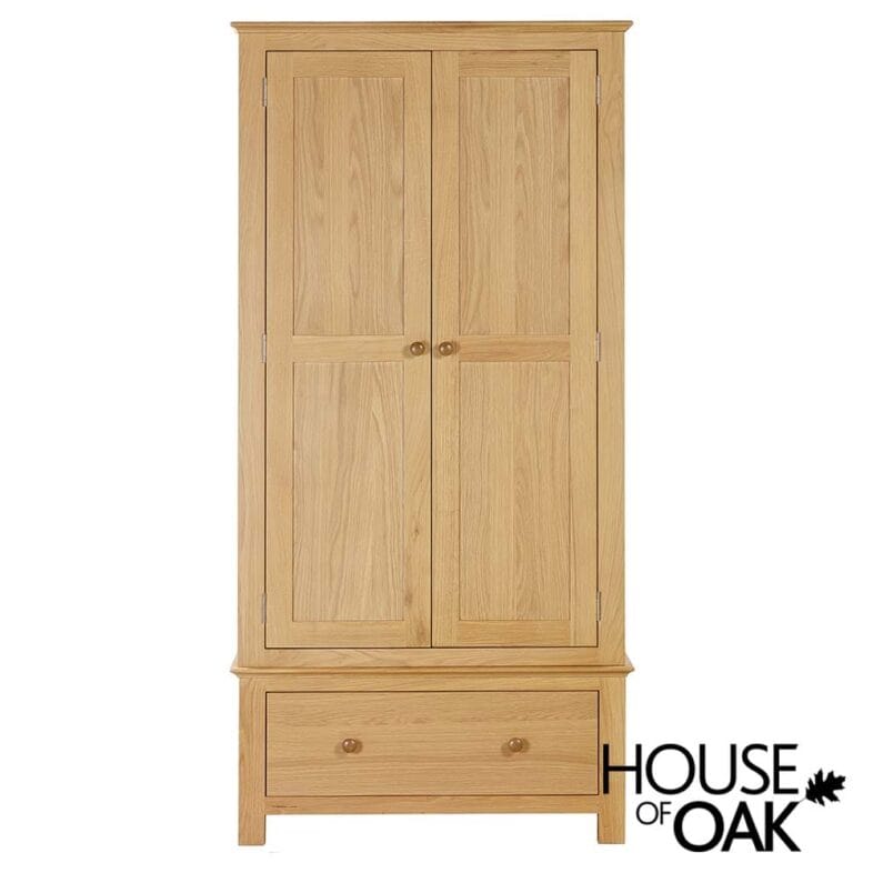 Somerset Oak Double Wardrobe With 1 Drawer - Image 3