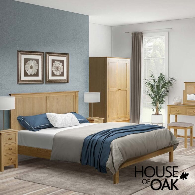 Somerset Oak 5FT King Size Panel Bed - Image 2