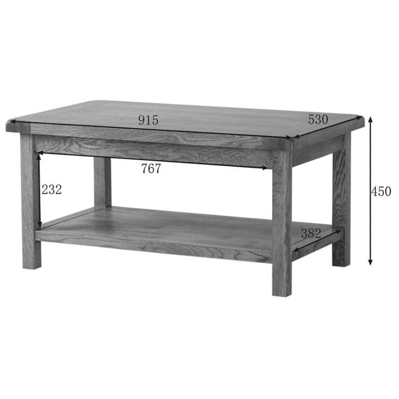 Windsor Oak Coffee Table With Shelf - Image 7