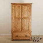 Windsor Oak Double Wardrobe With Drawer - Image 2