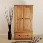 Windsor Oak Double Wardrobe With Drawer - Image 3
