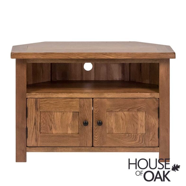 Balmoral Oak Corner TV Cabinet with Doors - Image 2