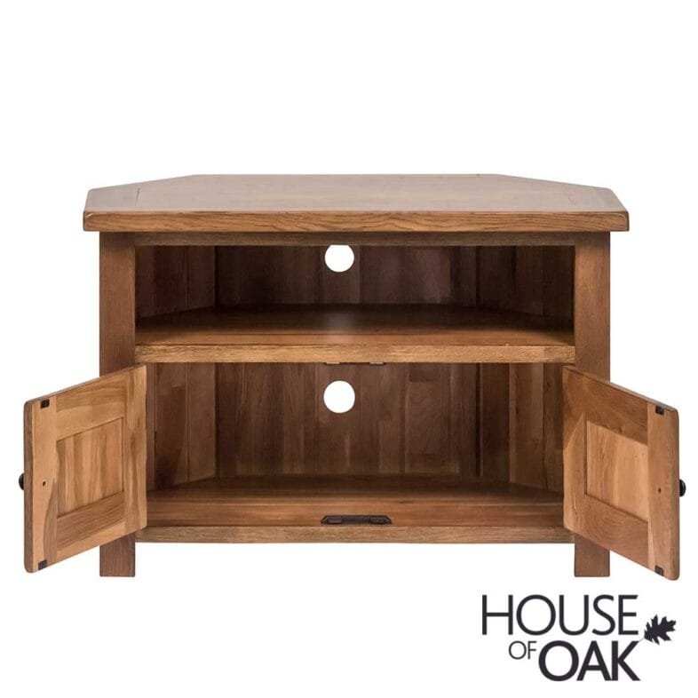 Balmoral Oak Corner TV Cabinet with Doors - Image 3