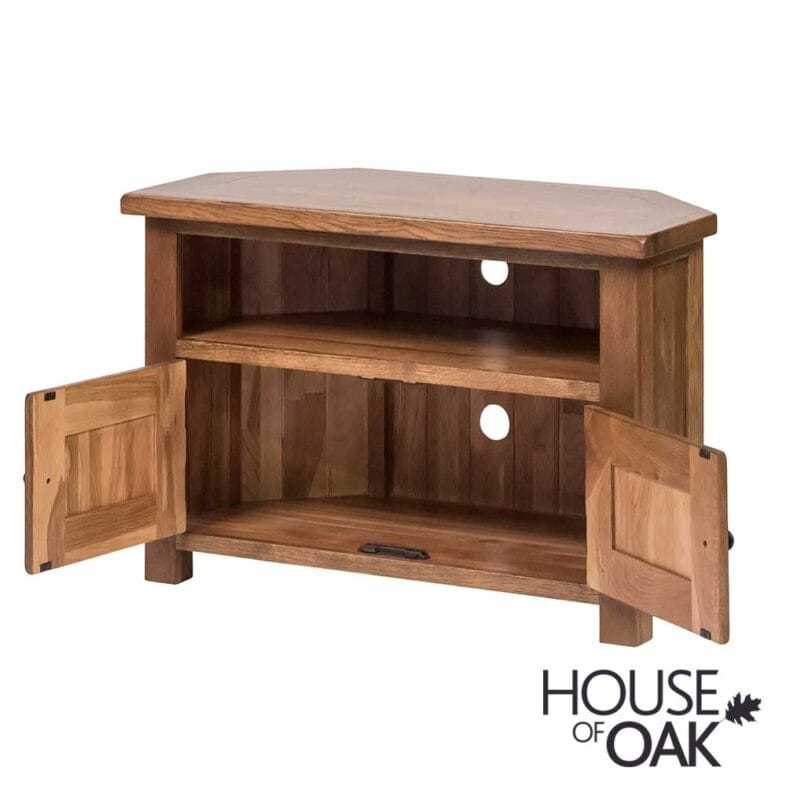Balmoral Oak Corner TV Cabinet with Doors - Image 4