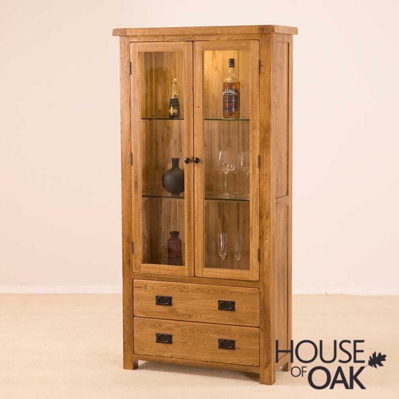 Balmoral Oak Glass Display Cabinet - Image 3