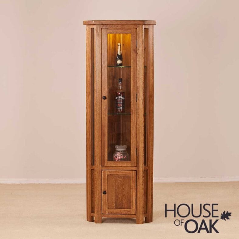 Balmoral Oak Corner Display Cabinet - Image 2