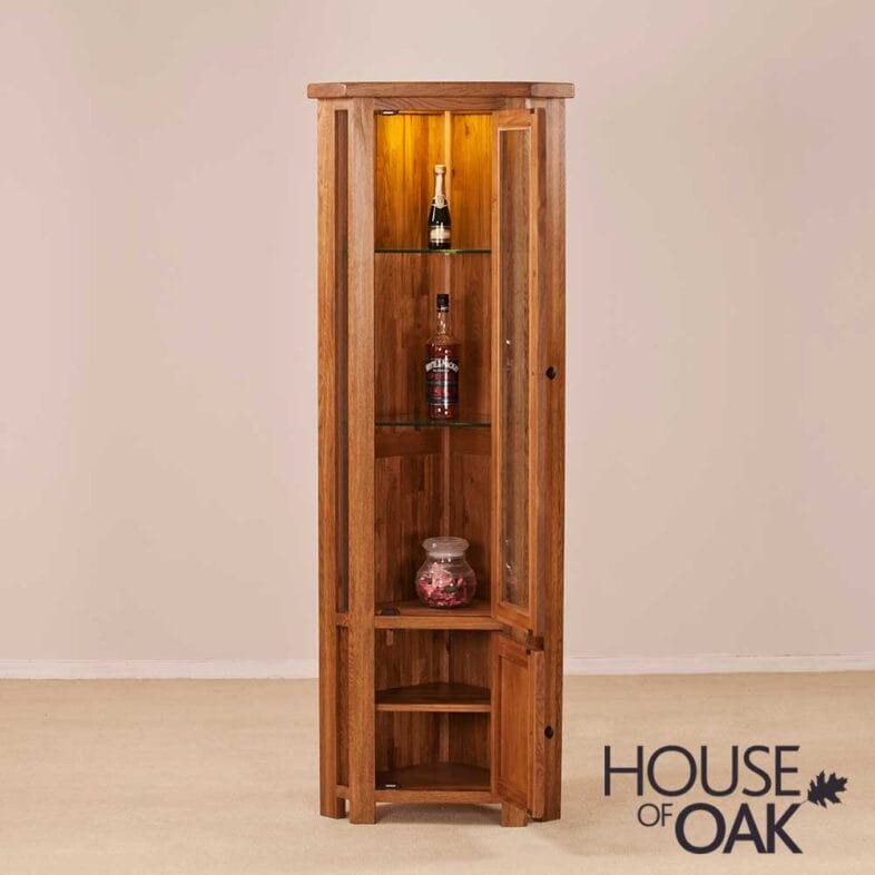 Balmoral Oak Corner Display Cabinet - Image 3