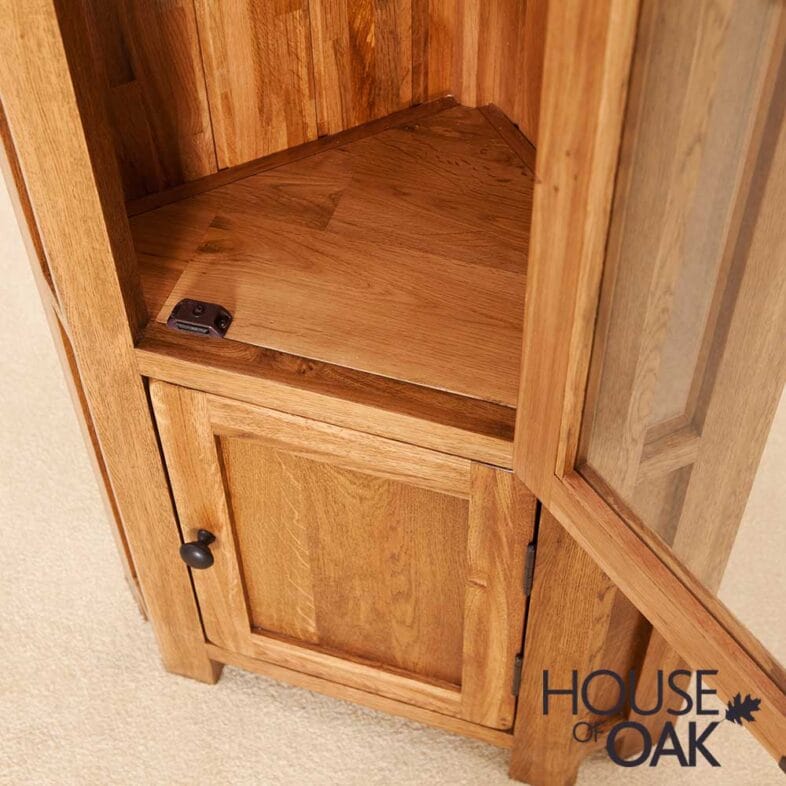 Balmoral Oak Corner Display Cabinet - Image 6