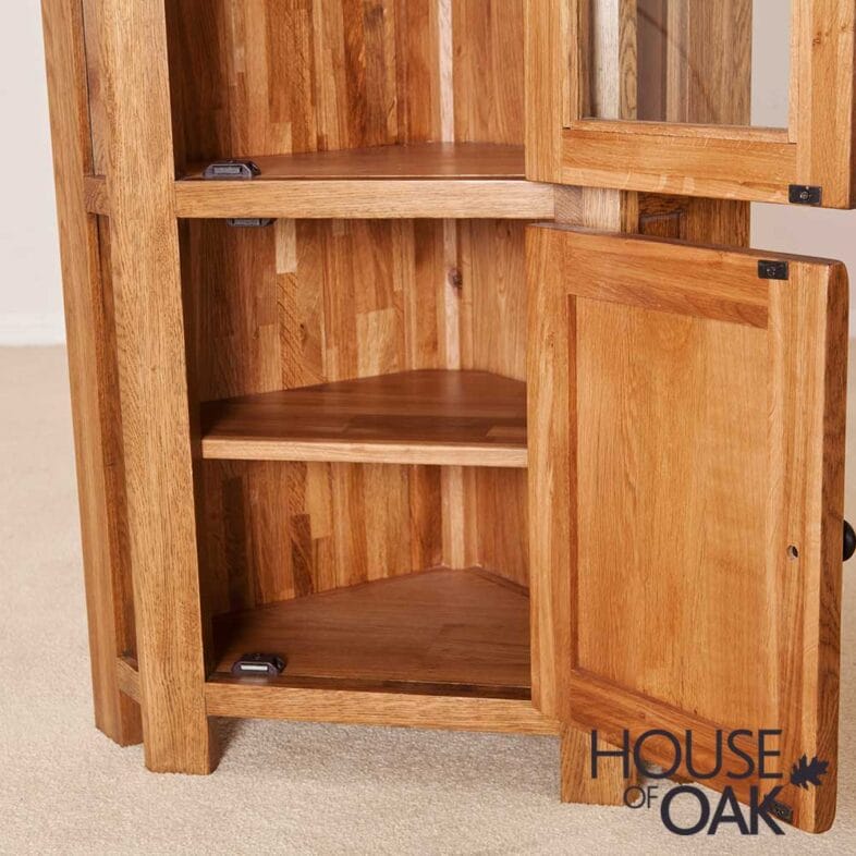 Balmoral Oak Corner Display Cabinet - Image 7
