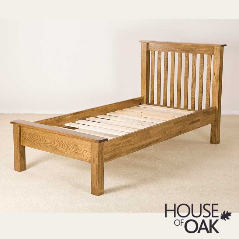 Balmoral Solid Oak Single 3FT Low End Bed - Image 2