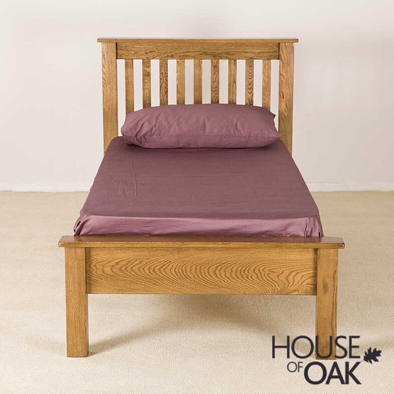 Balmoral Solid Oak Single 3FT Low End Bed - Image 3