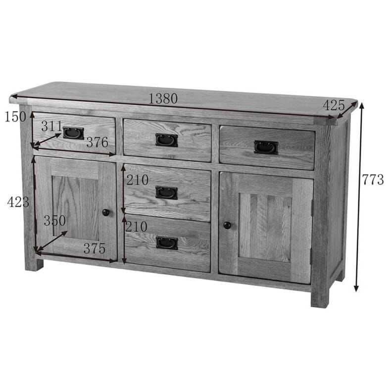 Balmoral Oak Large Dresser Base - Image 7