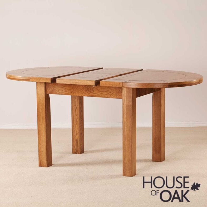 Balmoral Oak 132cm Small D End Extending Dining Table - Image 3