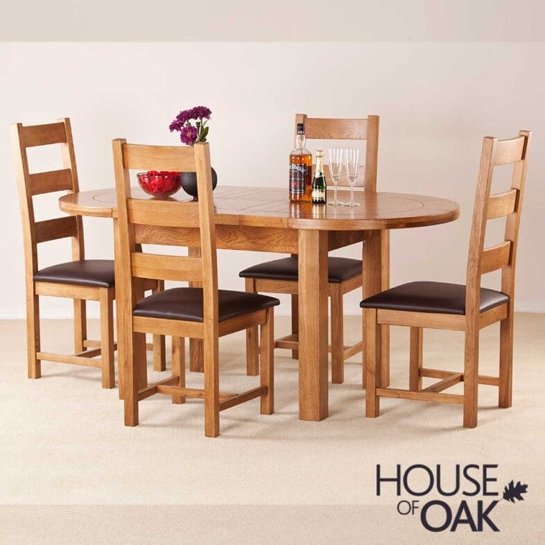 Balmoral Oak 132cm Small D End Extending Dining Table - Image 6