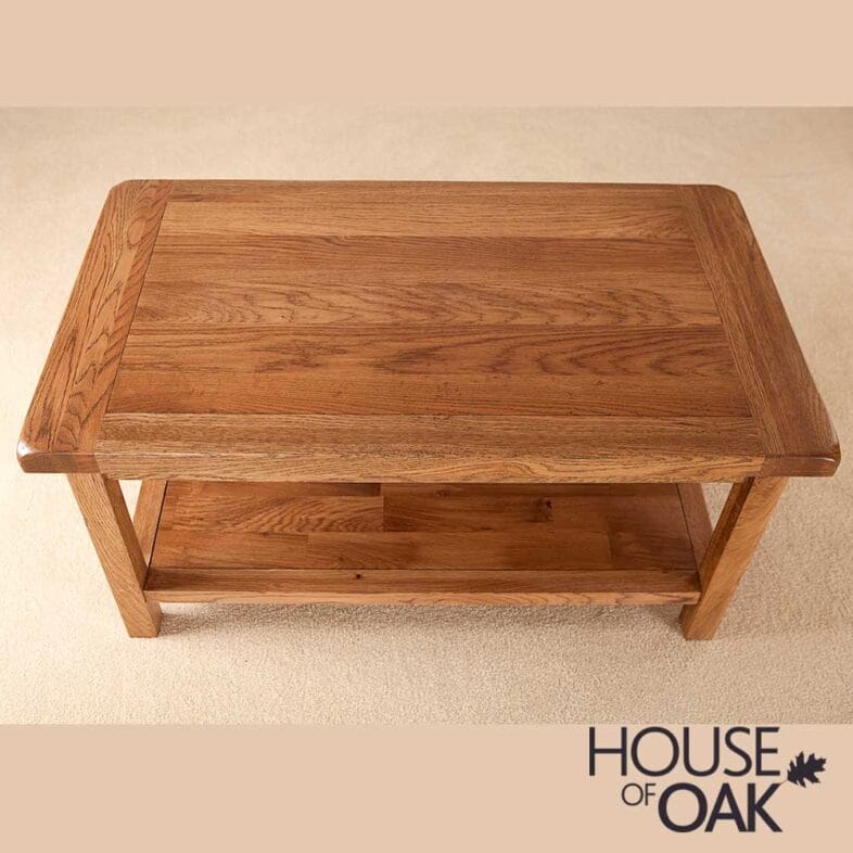 Balmoral Oak 92cm Wide Coffee Table with Shelf - Image 6