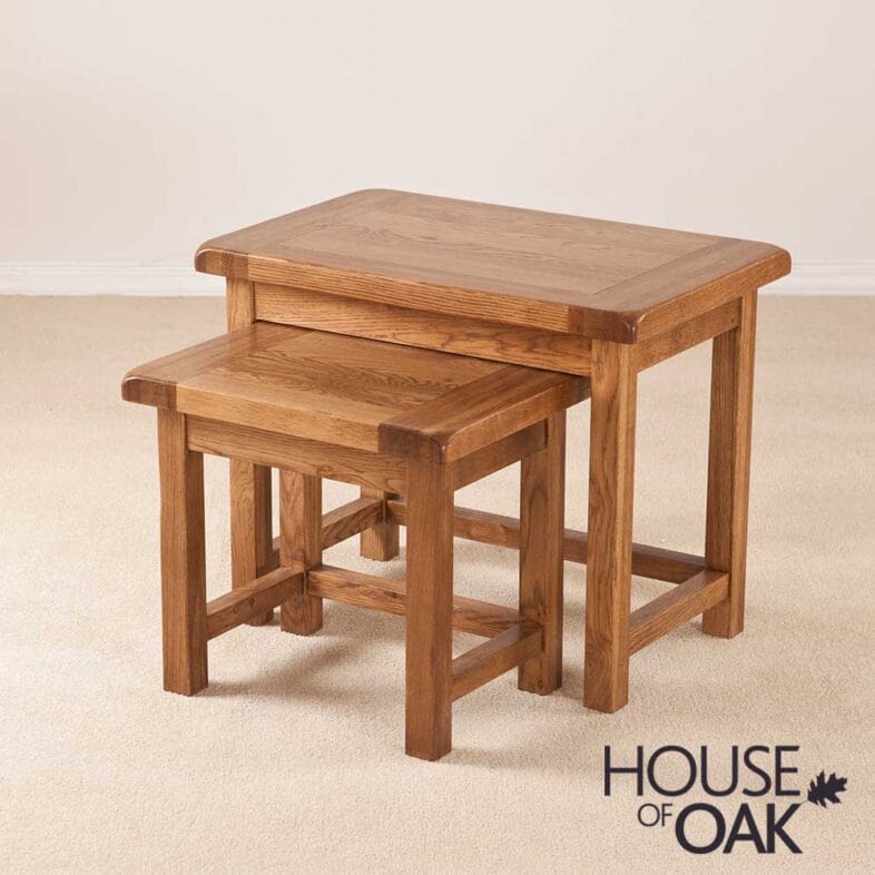 Balmoral Oak Nest of Three Tables - Image 3