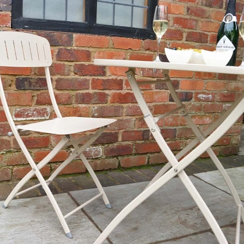 Sun Garden Metal Bistro Set in Champagne - Image 2