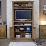 Torino Solid Oak 2 Door Bookcase - Image 3