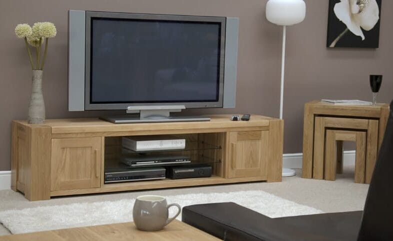 Pandora Solid Oak Large 2 Door Plasma TV Stand