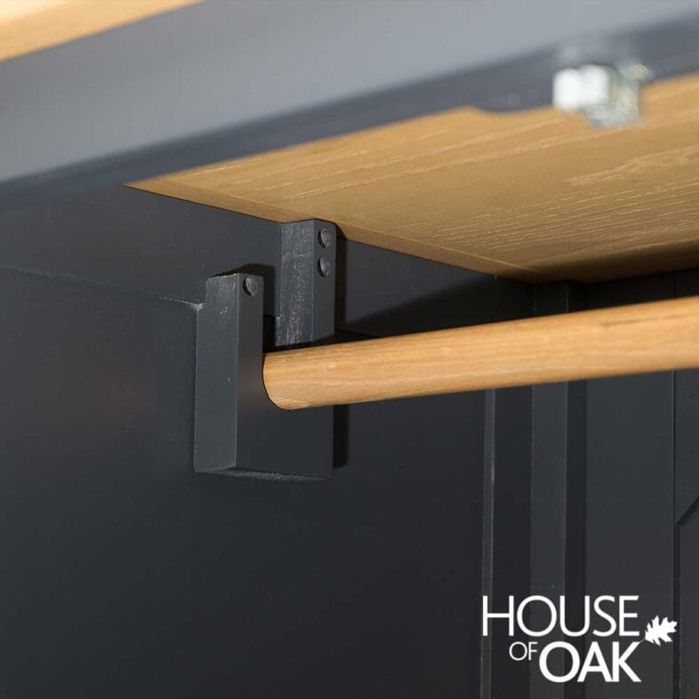 Tuscany Oak Triple Wardrobe with Drawers in Dark Blue Painted - Image 4