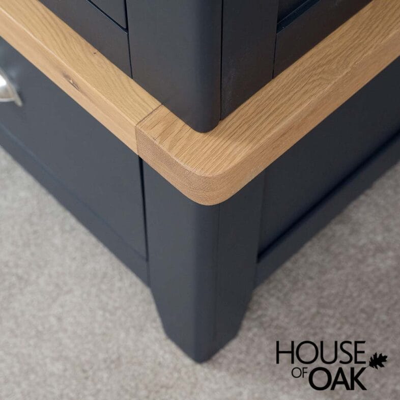 Tuscany Oak Triple Wardrobe with Drawers in Dark Blue Painted - Image 10