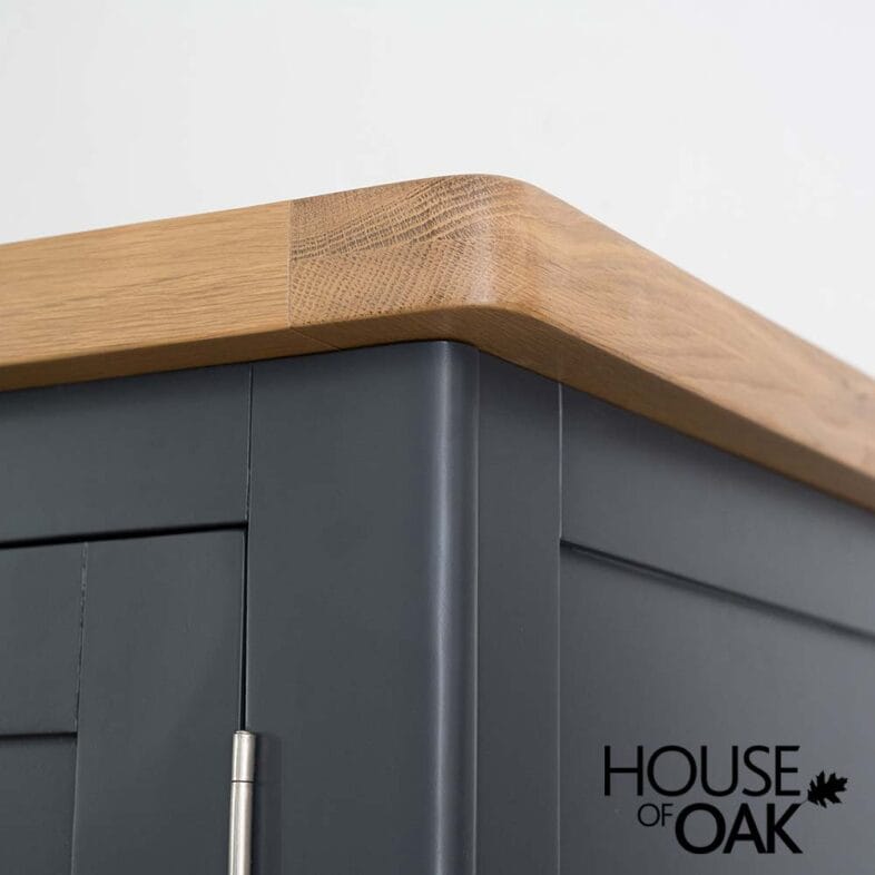 Tuscany Oak Triple Wardrobe with Drawers in Dark Blue Painted - Image 11