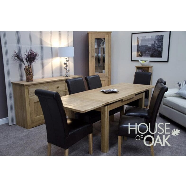 Opus Solid Oak Medium Drawer Leaf Extending Table - Image 2