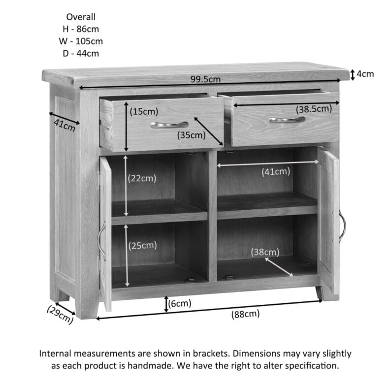 Buttermere Oak 2 Door 2 Drawer Sideboard - Image 7
