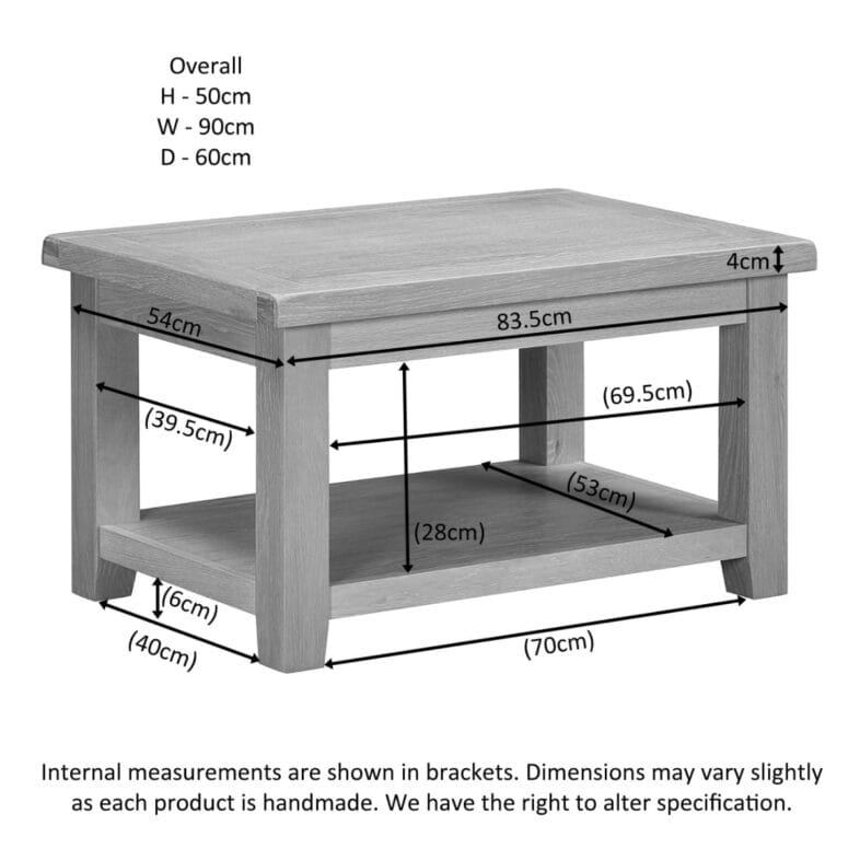 Buttermere Oak Coffee Table with Shelf - Image 3