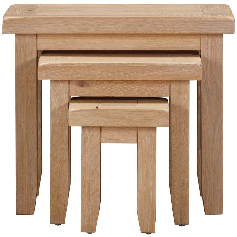 Buttermere Oak Nest of 3 Tables - Image 2
