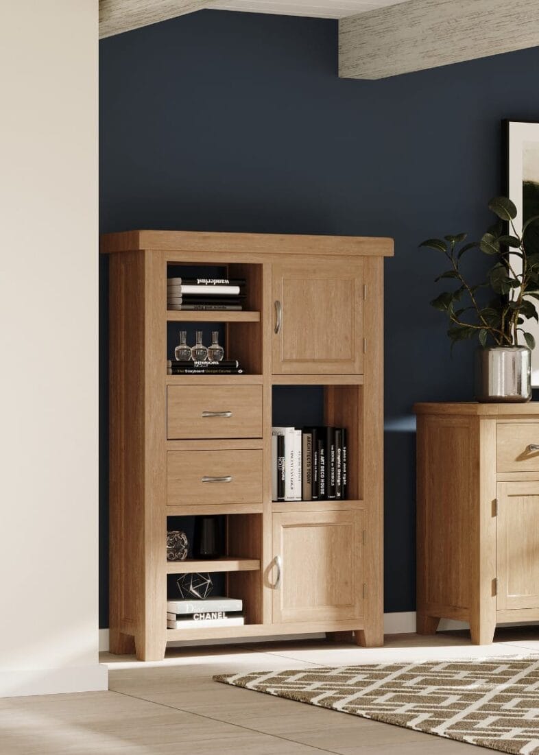 Buttermere Oak Display Unit with Doors and Drawers - Image 3
