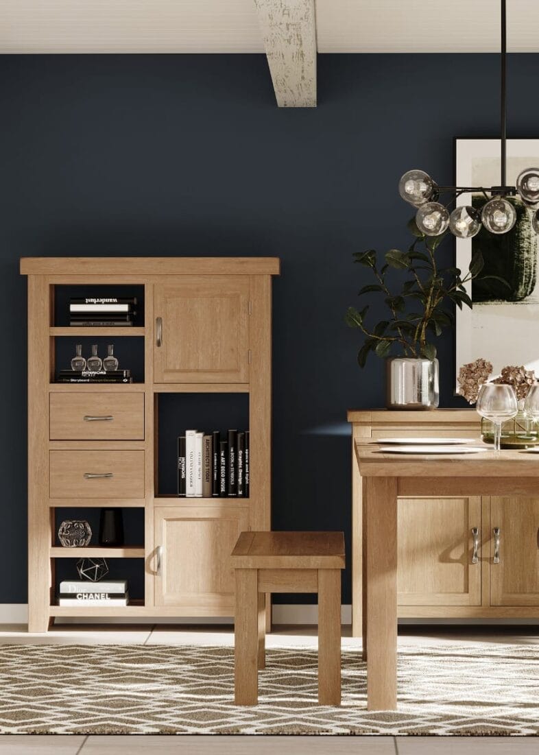 Buttermere Oak Display Unit with Doors and Drawers - Image 4