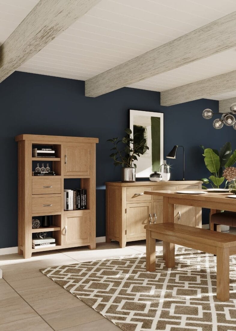 Buttermere Oak Display Unit with Doors and Drawers - Image 5