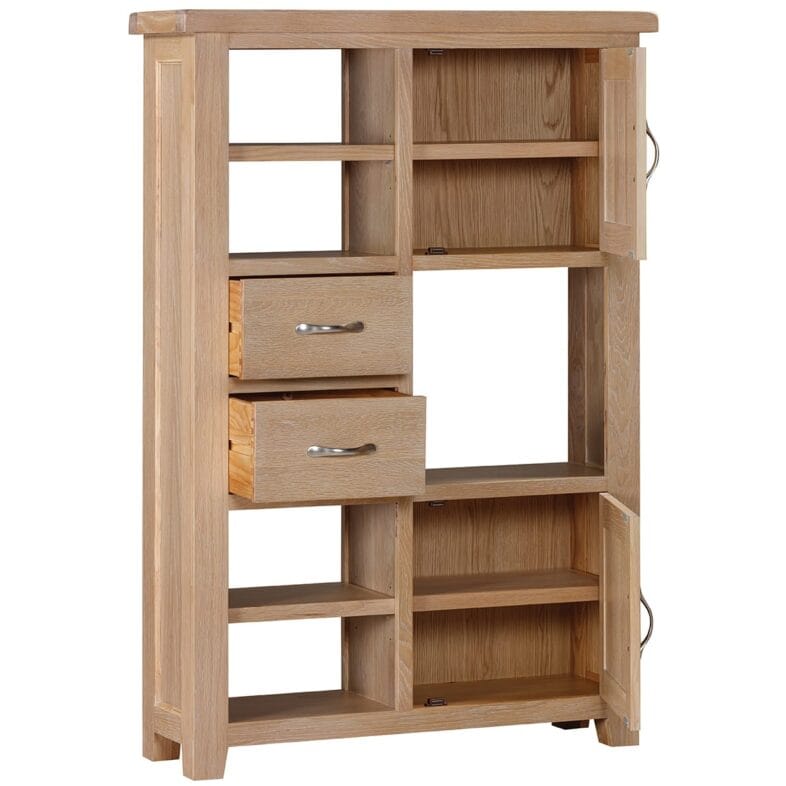 Buttermere Oak Display Unit with Doors and Drawers - Image 2