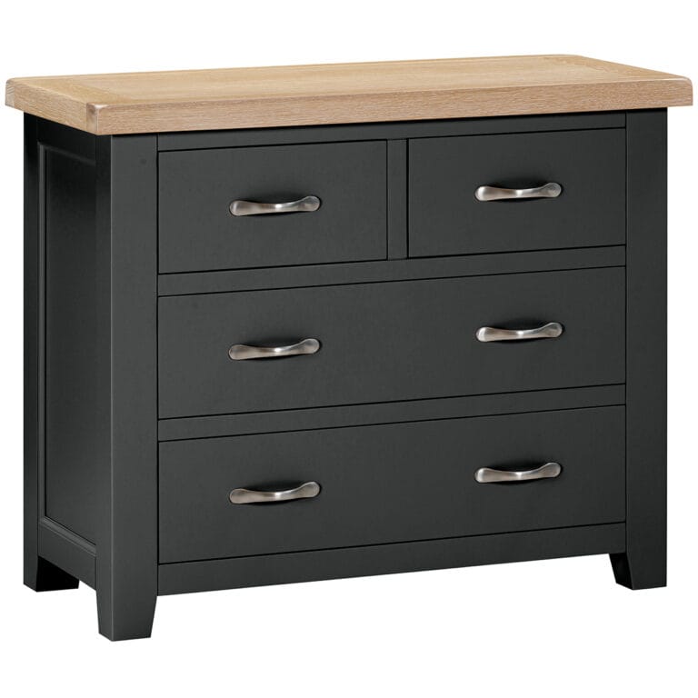Buttermere Oak 2 Over 2 Chest of Drawer Painted in Raven