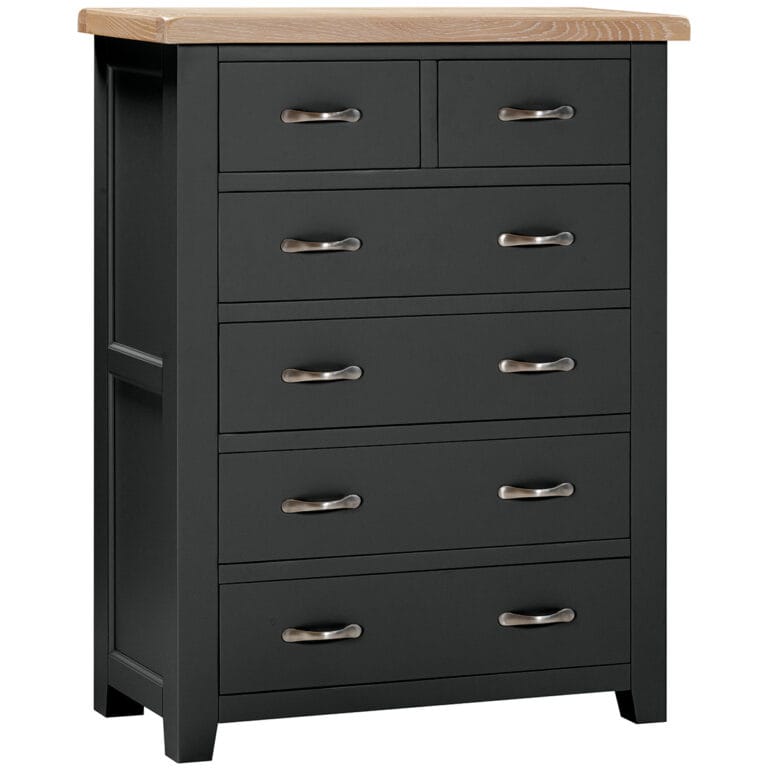 Buttermere Oak 2 Over 4 Chest of Drawers Painted in Raven