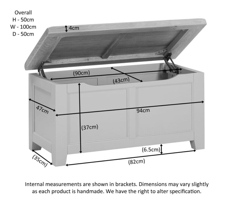 Buttermere Oak Blanket Box Painted in Moon Grey - Image 4