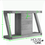 Z Oak Wide Console Table with Drawers - Image 4