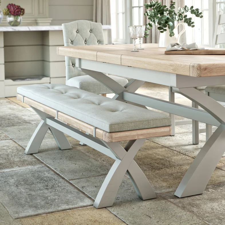London Oak Dining Room Furniture in Grey Painted