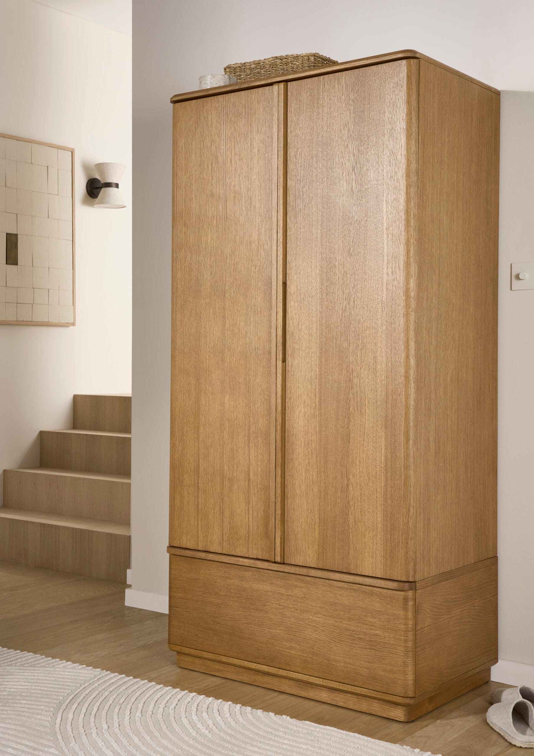 Regent Oak 1 Drawer Wardrobe - Solid Oak Furniture