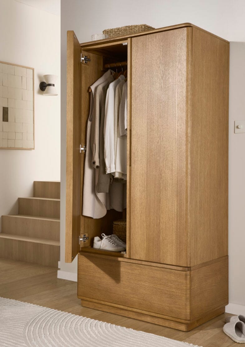 Regent Oak 1 Drawer Wardrobe Closed