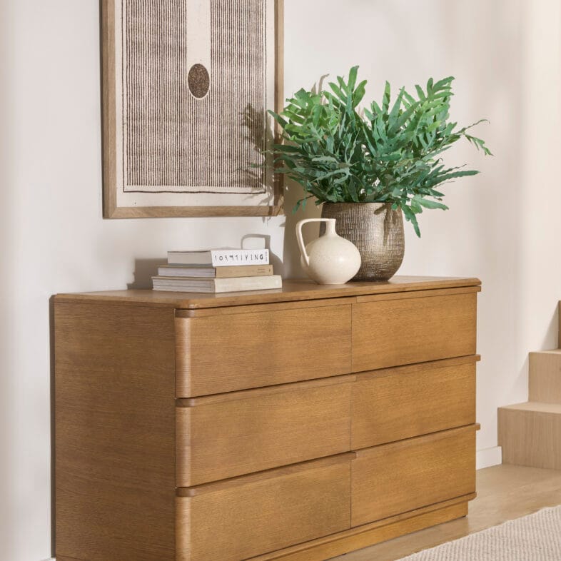 Regent Oak 3+3 Wide Chest - Solid Oak Furniture