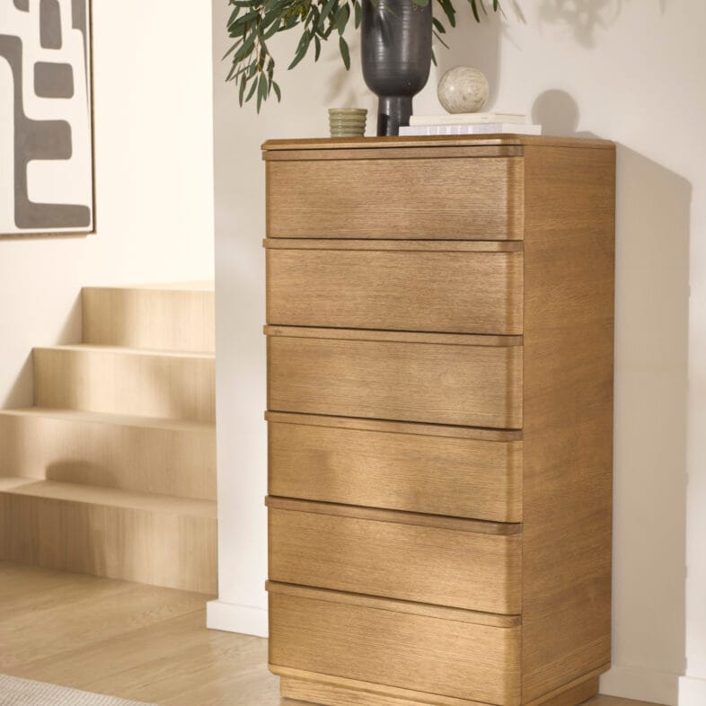 Regent Oak 6 Drawer Wellington Chest - Solid Oak Furniture