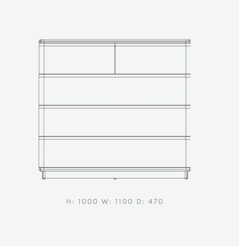 Regent Oak 3+2 Chest of Drawers dimensions