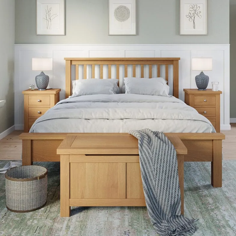 Keswick Oak 5FT King Size Low Foot End Bed