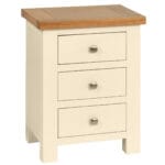 Keswick Ivory 3 Drawer Bedside Cabinet - Image 1