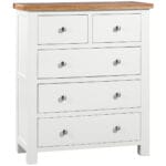 Keswick White 2 Over 3 Chest of Drawers - Image 1