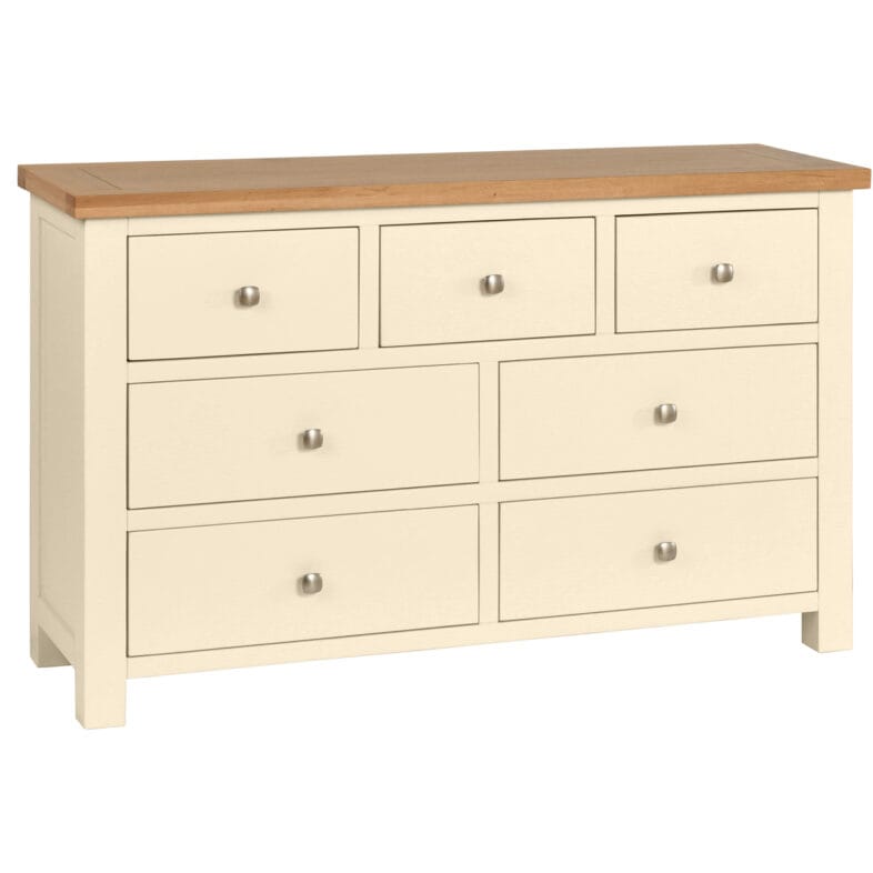 Keswick Ivory 3 Over 4 Wide Chest of Drawers