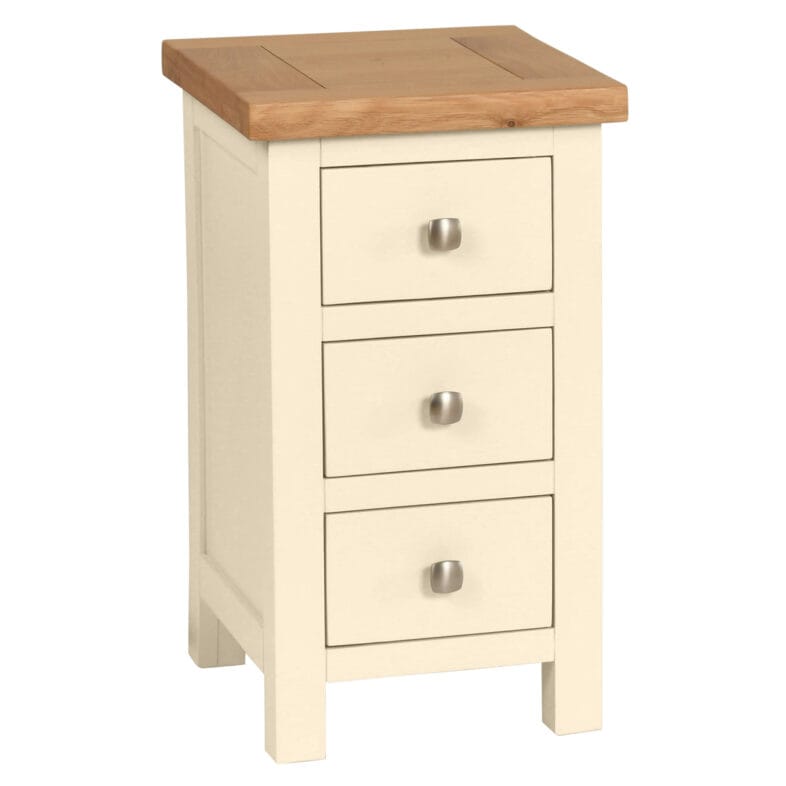 Keswick Ivory Compact 3 Drawer Bedside Cabinet