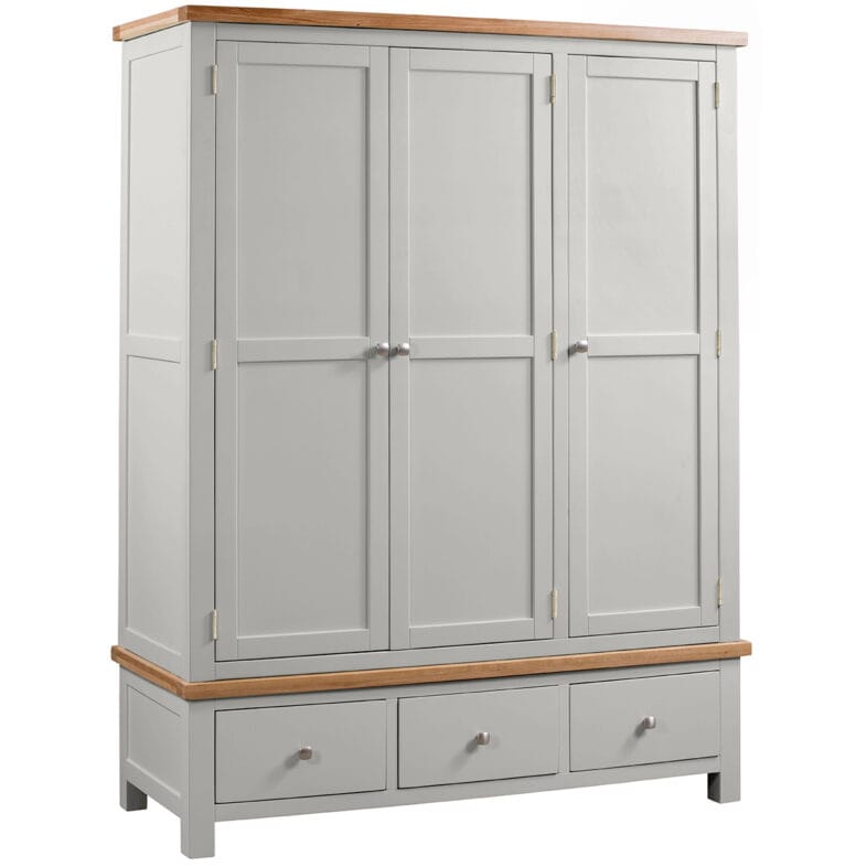 Keswick Moon Grey Double Wardrobe with Drawers